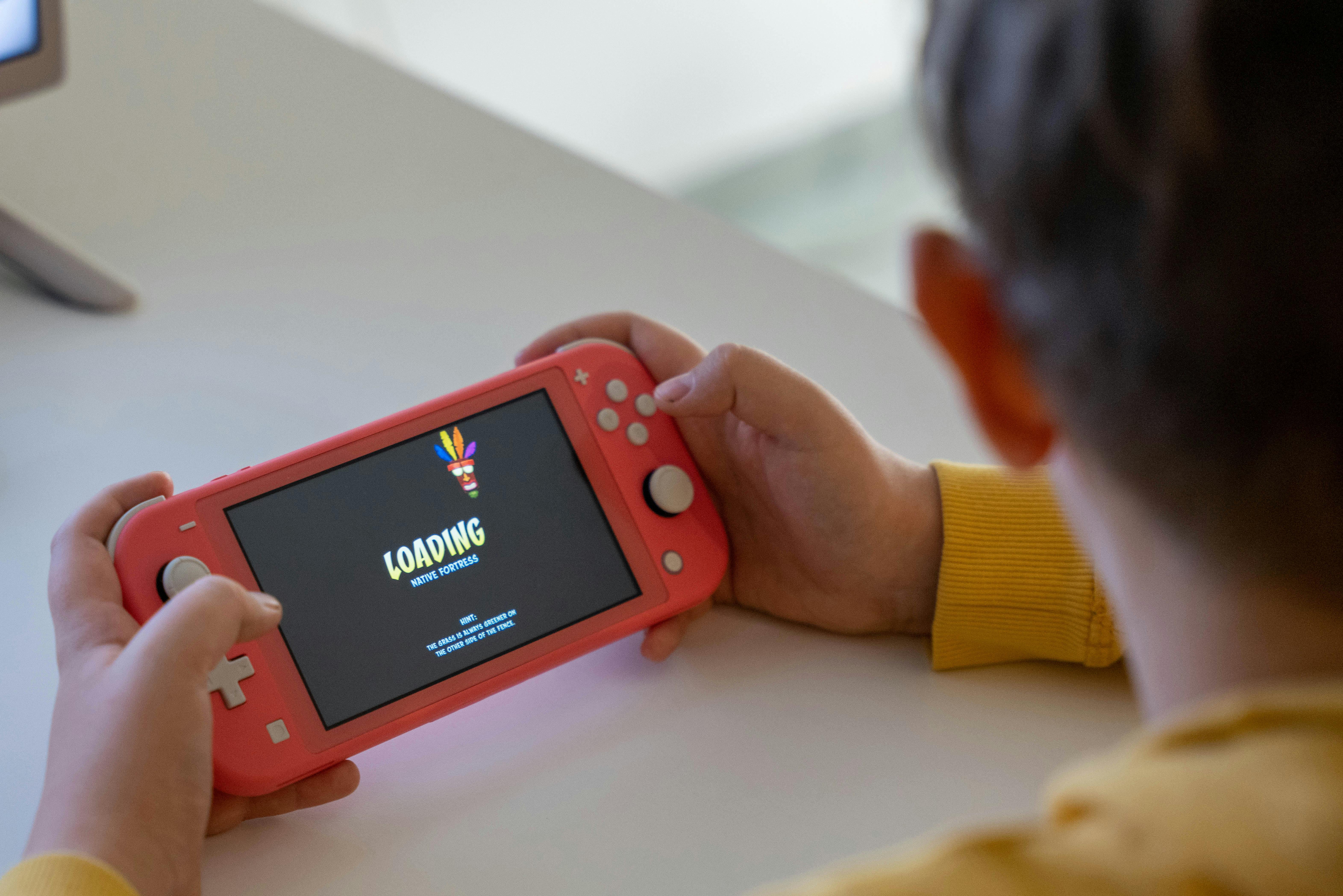 Child playing Ninnytendo Switch